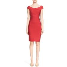 Herve Leger Cap Sleeve Bandage Pencil Dress 1 240 Liked On Polyvore Featuring Dresses Lipstick Red Pencil Red Cap Sleeve Dress Red Bandage Dress Dresses