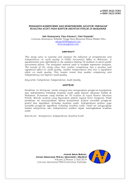Title boynton modern auditing edisi 8 terjemahan keywords boynton modern. Pdf Pengaruh Kompetensi Dan Independensi Auditor Terhadap Kualitas Audit Pada Kantor Akuntan Publik Di Makassar