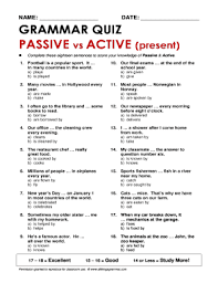 You can do this grammar quiz online or print it on paper. Grammar Quiz Passive Vs Active Present Fill Online Printable Fillable Blank Pdffiller