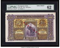 Macao banknotes 100 patacas 1919 banco nacional ultramarino. Portuguese India Banco Nacional Ultramarino 100 Rupias 1 1 1924 Lot 15772 Heritage Auctions