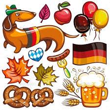 Oktoberfest Vector Set Of Icons And Objects Graphisches Design Oktoberfest Bayern Flagge
