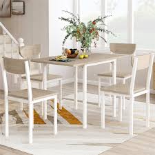 Stainless steel is clean, sterile, and the most contemporary way to go in kitchen accompaniment. Metal Dining Table Set For 4 Modern 5 Piece Dining Room Table Sets With Chairs Heavy Duty Metal Rectangular Kitchen Table Set For Home Kitchen Living Room Restaurant L938 Walmart Com Walmart Com