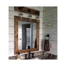 Instantly add an interesting focal point to any room in your home with this decorative 30 geometric metal frame hanging accent mirror with. Dark Walnut Wood Framed Mirror Rustic Wood Mirror Bathroom Etsy