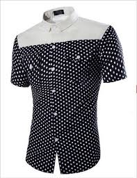 Black And White Polka Dot Short Sleeve Shirt Men S Polka Dot Casual Short Sleeves Shirt Black White Item Type Shirts Pattern Type Polka Dots Fashion S Stand Collar Shirt Mens Shirt Dress Fashion Stand