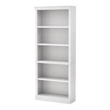 Hampton Bay 72 In White Wood 5 Shelf Standard Bookcase With Adjustable Shelves Thd130419 2a The Home Depot In 2020 White Bookcase White Bookshelves 5 Shelf Bookcase