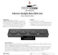 INVISACOOK 4 Burner Straight Row 220V Induction Cooktop ...