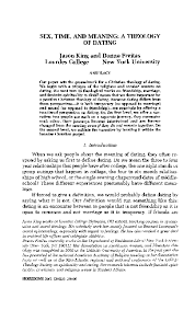 I joined a dating agency.a tv dating show. Pdf Sex Time And Meaning A Theology Of Dating Jason King Academia Edu