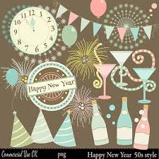 Happy New Year Clipart 50s Style New Years By Digitalpapercraft New Year Clipart Clip Art Newyear