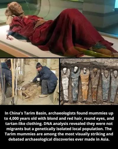 𝐀 𝐅𝐚𝐦𝐢𝐥𝐲 𝐨𝐟 𝐌𝐮𝐦𝐦𝐢𝐞𝐬 Cherchen Man is one of the Tarim  mummies that were discovered in the Xinjiang region of China. These  naturally mummified remains are unique in the fact that analysis