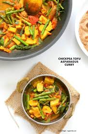 Asparagus Curry With Spinach Chickpea Tofu Vegan Richa Recipe Vegetarian Recipes Healthy Vegetarian Recipes Indian Food Recipes Vegetarian
