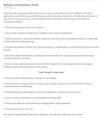 How does your service work? Relapse Prevention Worksheets
