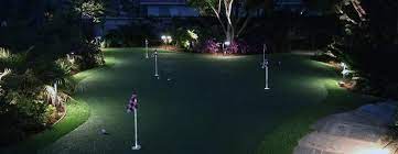 Backyard Putting Green With Lighting Lighted Putting Cups Backyard Putting Green Backyard Backyard Living