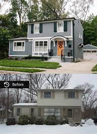 Before And After Colonial House Exteriors Home Exterior Makeover Brick Exterior House