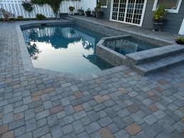 Check spelling or type a new query. Pavescapes Overlay Installed Around The Pool Deck Area Paver Colors Used In This Photo Are Antique Pewter With A Blend Of Navajo Pool Pavers Pool Deck Design