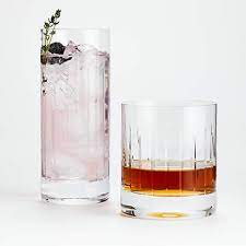 Find the right glass for one of the most classic cocktails: Vance Cut Glass Drinking Glasses Crate And Barrel