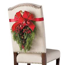 Christmas Cheer Chair Back Swags Set Of Two Frontgate Christmas Decor Diy Christmas Table Settings Christmas Chair