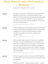 These are best for owners of small and medium enterprises or individuals who transact a lot. Fud Hits Malaysians As Luno Holds Off Deposits And Withdrawals Steemit