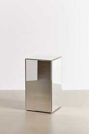 Mirrored Pedestal Side Table In 2020 Pedestal Side Table Side Table Glass Side Tables