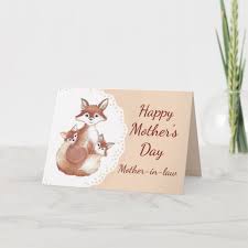 Mother S Day Mother In Law Fox And Cubs Animal Card Zazzle Com In 2020 Animal Cards Happy Mothers Day Sister Happy Mother S Day Aunt