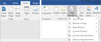 To Add Page Numbers Choose The Insert Tab And Then Select Page Number Page Number Page Design Office Word