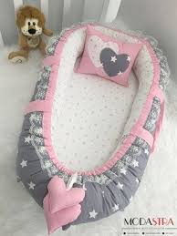 modastra grey and pink desing babynest baby crib bedding baby nest cool baby stuff