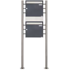 2er 2x1 Standbriefkasten Design Basic 381 St R Mit 1x Zeitungsfach Edelstahl Ral 7016 Anthrazit Standbriefkasten Kasten Ral