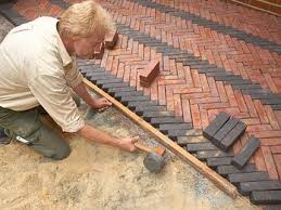 Klinkerpflaster Im Fischgratmuster Klinker Pflaster Klinker Pflaster