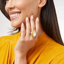 Julie Vos Flora Stone Statement Ring Iridescent Clear