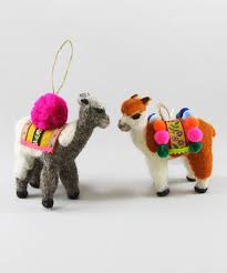Set Of 2 Felted Llama Christmas Ornaments Llama Christmas Felt Christmas Ornaments Christmas Ornaments