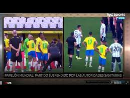 La conmebol, el organismo rector del fútbol sudamericano, informó en su cuenta de twitter que por decisión del árbitro del partido, el . Arhtejiebcaacm