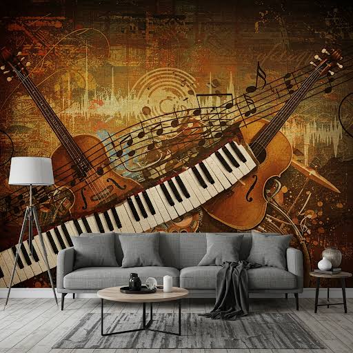 3d music wallpaper - Interior Design Services
