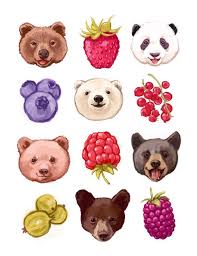Fine Art Print Bears And Berries Illustration By Kathrynselbert 22 00 Fine Art Prints Animal Art Art Prints