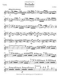 Bizet Prelude From Carmen Violin Sheet Music Sheet Music Piano Music