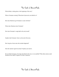 A summary of part x (section11) in edgar allan poe's poe's short stories. The Cask Of Amontillado Pdf
