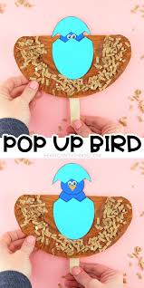 Bird Crafts For Toddlers How To Make A Pop Up Bird Craft Bird Crafts Preschool Spring Toddler Crafts Toddler Crafts