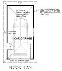 Of headroom the loft has an open view of the first floor through an 8 ft. 1 Car Hipped Roof Garage Plan By One Story 288 2 12 X 24
