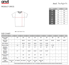 Anvil Youth Shirt Size Chart Www Bedowntowndaytona Com