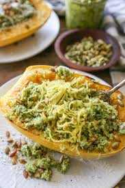 Spaghetti Squash With Broccoli Pumpkin Seed Pesto Theroastedroot Net Healthy Dinner Recipe Glutenfree Almost Food Processor Recipes Healthy Recipes Food