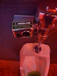 Someone placed a Webcam sticker on this urinals flush valve at a music  venues bathroom. : r/mildlyinteresting