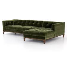 Living Room Tufted Sectional Sofa Sectional Sofa Green Sofa Caracole modern gray tufted velvet chaise.
