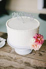 Simple And Sweet Wedding Cake White Buttercream Single Tier Sparkly Silver Topper Onelove Phot Cream Wedding Cakes Simple Wedding Cake Cool Wedding Cakes