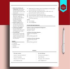 If you have an interesting hobby which demonstrates skills related to the hospitality industry, such as organising charity events, it could add further value to your application. Hotel Management Sample Cv