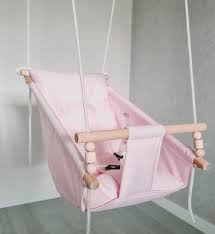 baby swing pink waterproof baby hammock toddler swing christening gift baptism gift indoor swing first birthday gift baby swing cradle in 2021 baby swings baby hammock waterproof baby