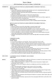 Cosmetics Sales Resume Samples Velvet Jobs