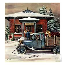 Rural Post Office At Christmas December 13 1947 Giclee Print By Stevan Doh Saturday Evening Post Covers Saturday Evening Post Norman Rockwell Art