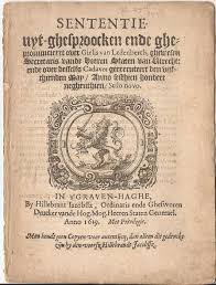 Sententie Uyt Ghesproocken Ende Ghepronuncieert Over Gielis Van Ledenberch 1619 Catawiki Personalized Items Person