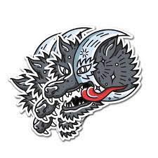 Night Wolf Sticker Traditional Tattoo Flash Wolf Etsy How to draw a wolf face tattoo style, done on an ipad in procreate but can be replicated on paper with any medium. night wolf sticker traditional tattoo flash wolf etsy