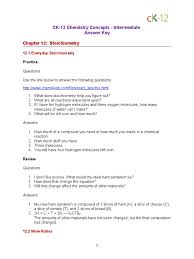 Balancing equations online (pdf) and balancing equations online 2 chemical equation balancer pdf *answer key chemical equations and reactions (chapter 8) determine the number that will correctly balance each equation. Chem Int Cc Ch 12 Stoichiometry Answers 09 15 Docx Stoichiometry Mole Unit