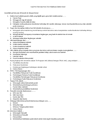 Soal pre test dan post tes dokcil. Soal Pre Test Dan Post Tes Pelatihan Dokter Kecil Pdf