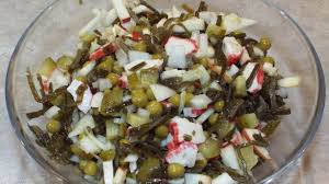 салат с морской капустой и крабовыми палочками и горошком Salat Iz Morskoj Kapusty S Krabovymi Palochkami Chafan Ru